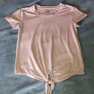 So brand peach and white striped shirt